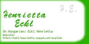 henrietta eckl business card